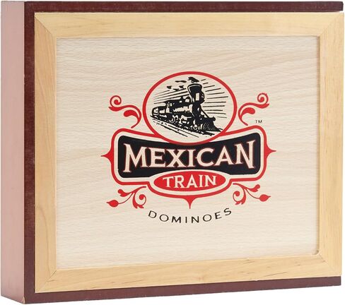 Front Porch Classics | Mexican Train Domino Set in Wooden Collector Box from Front Porch Classics for 2 to 8 Players Ages 8 and Up in Kuwait