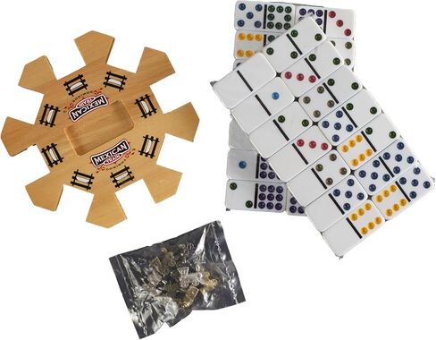 Front Porch Classics | Mexican Train Domino Set in Wooden Collector Box from Front Porch Classics for 2 to 8 Players Ages 8 and Up in Kuwait