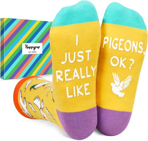 HAPPYPOP Funny Crazy Socks for Women Men, Pigeon Bird Gifts, Animal Lover Gifts, Pigeon Socks Bird Socks for Teen Girls Boys in Kuwait