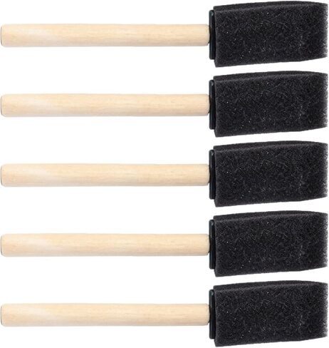 5 Pcs 1 Inch Foam Paint Brushes, Wood Handle Sponge Brushes for Crafts in Kuwait