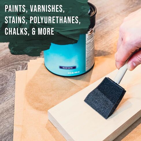 U.S. Art Supply Multi-Size Foam Sponge Wood Handle Paint Brush Set, 40-Pack in Kuwait