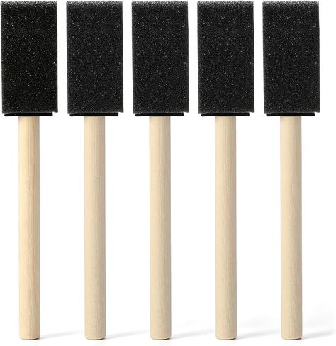 5 Pcs 1 inch Foam Brush, Foam Paint Brushes for DIY Crafts with Wood Hand in Kuwait