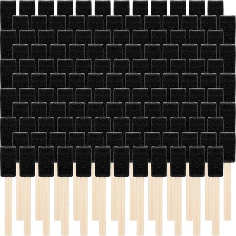 160Pcs 1" Foam Paint Brushes, Disposable Sponge for Stain, Varnish & DIY in Kuwait