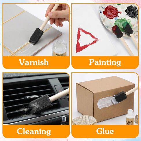 160Pcs 1" Foam Paint Brushes, Disposable Sponge for Stain, Varnish & DIY in Kuwait