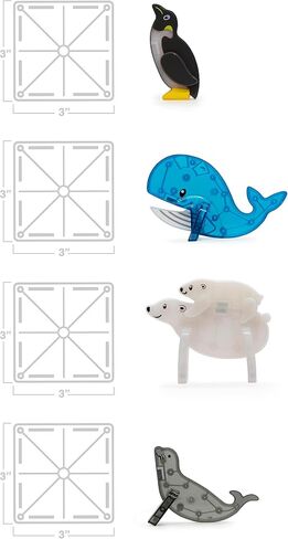 MAGNA-TILES Arctic Animals 25-Piece Magnetic Construction Set, The ORIGINAL Magnetic Building Brand in Kuwait