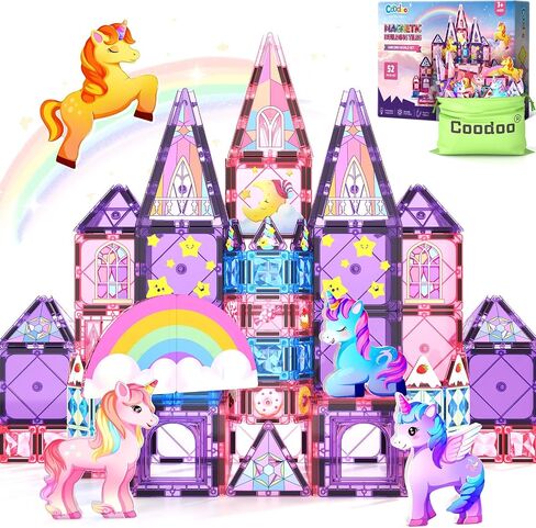 Magnetic Tiles Unicorn Toys for Girls Kids, Princess Magnetic Blocks Castle in Kuwait