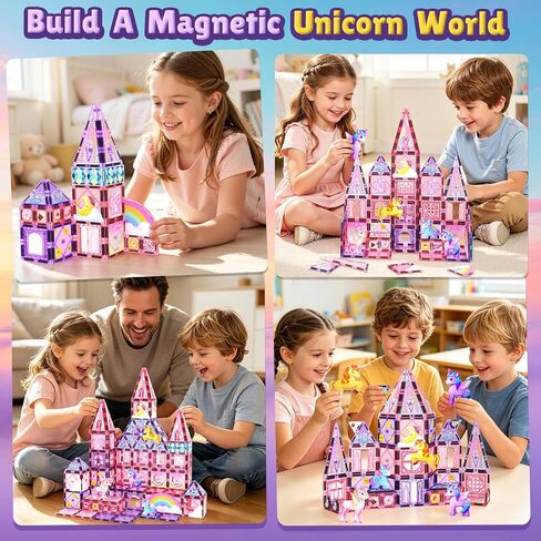 Magnetic Tiles Unicorn Toys for Girls Kids, Princess Magnetic Blocks Castle in Kuwait