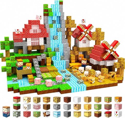 200 PCS Magnetic Blocks with Light Up Blocks - Magnetic Building Blocks, Magnetic Construction Cube Toys, STEM Sensory Learning Toys, Easter Christmas Birthday Gifts for Toddlers Boys and Girls Age 3+ in Kuwait
