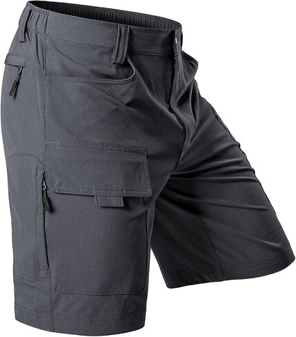 Hiauspor Men's Hiking Cargo Shorts 9"/10" Quick Dry Lightweight Waterproof for Golf Tactical Fishing Casual with 6 Pockets in Kuwait