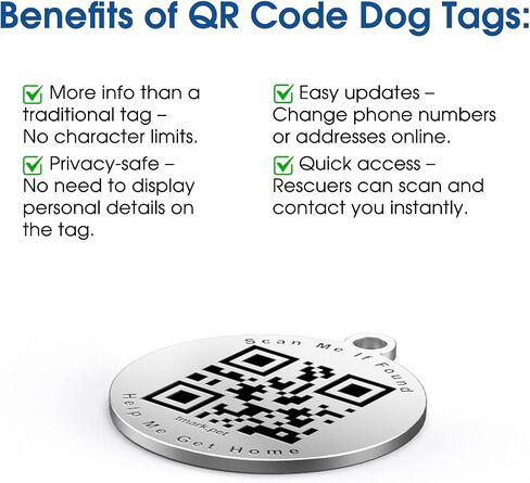 TechMark Personalized Dog Tags Custom Pet ID Tags with QR Code in Kuwait