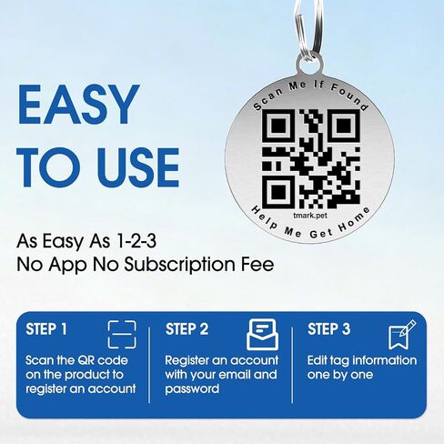 TechMark Personalized Dog Tags Custom Pet ID Tags with QR Code in Kuwait