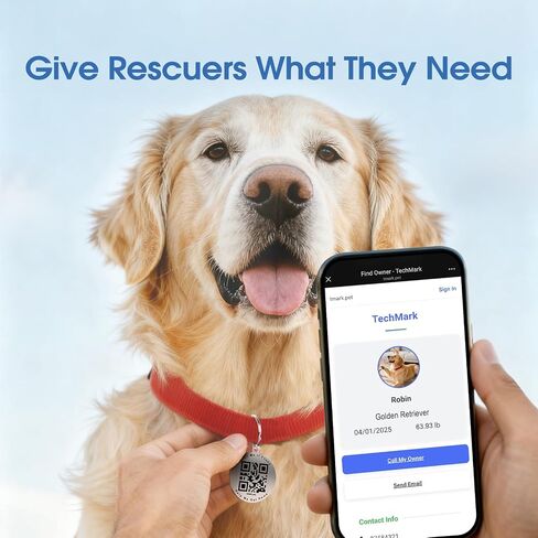 TechMark Personalized Dog Tags Custom Pet ID Tags with QR Code in Kuwait