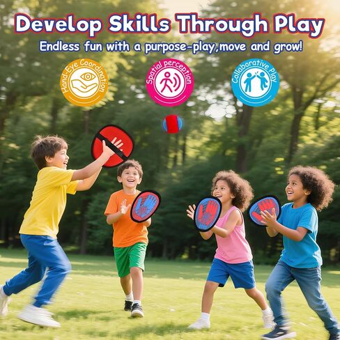 Sunrad Toss and Catch Ball Game Set 4pcs Kids Family Outdoor Games in Kuwait
