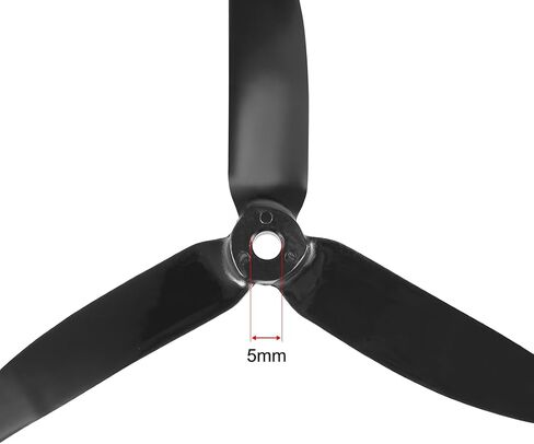 مراوح uxcell RC 5040 5x4 بوصة 3 دوارات متعددة الدوارات للعبة الطائرات، نايلون أسود، زوجان in Kuwait