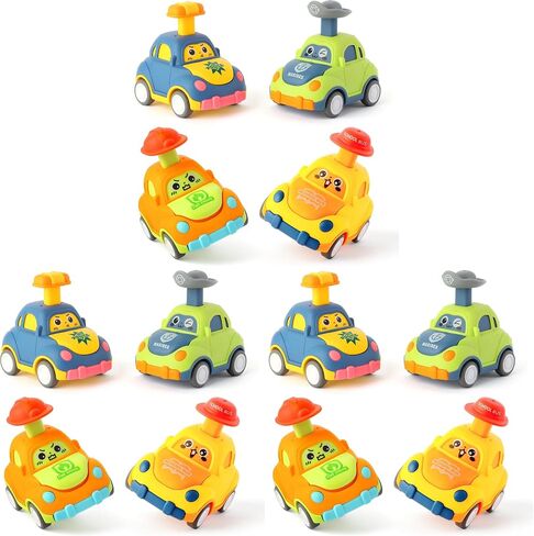 Car Toys for 2-3 Year Old Boy Birthday Gift for Boys Girls Pull Back City Vehicle Toys Goodie Bags Stuffers Party Favors for Kids in Kuwait