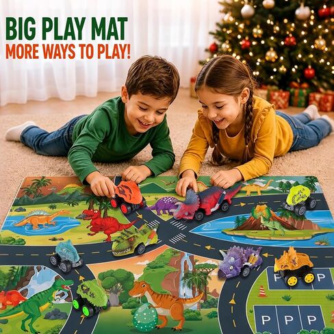 Dinosaur Kids Advent Calendar 2026, 24 Day Pull Back Cars with Big Play Mat in Kuwait