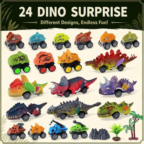 Dinosaur Kids Advent Calendar 2026, 24 Day Pull Back Cars with Big Play Mat in Kuwait