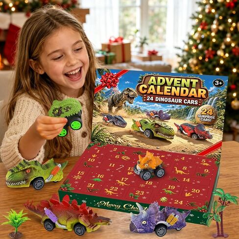 Dinosaur Kids Advent Calendar 2026, 24 Day Pull Back Cars with Big Play Mat in Kuwait