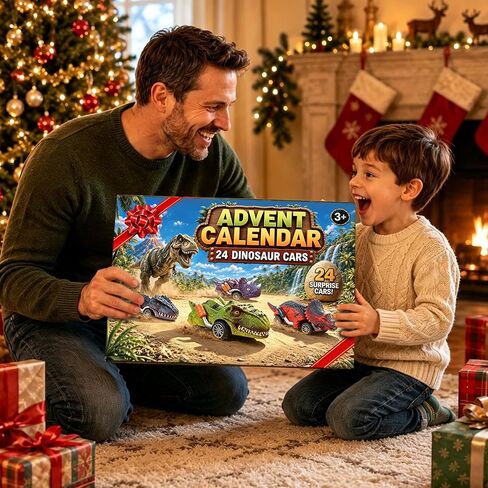 Dinosaur Kids Advent Calendar 2026, 24 Day Pull Back Cars with Big Play Mat in Kuwait