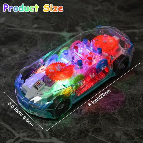 Sensory Toys for Kids with Autism, Light Up Transparent Car Toy, Ages 3-8 in Kuwait