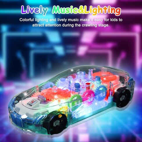 Sensory Toys for Kids with Autism, Light Up Transparent Car Toy, Ages 3-8 in Kuwait