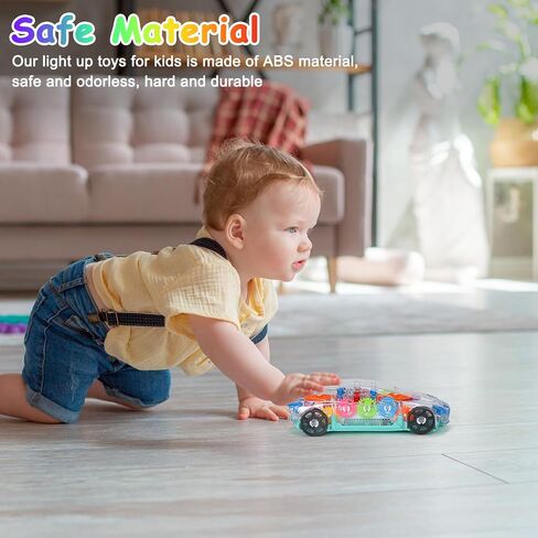 Sensory Toys for Kids with Autism, Light Up Transparent Car Toy, Ages 3-8 in Kuwait