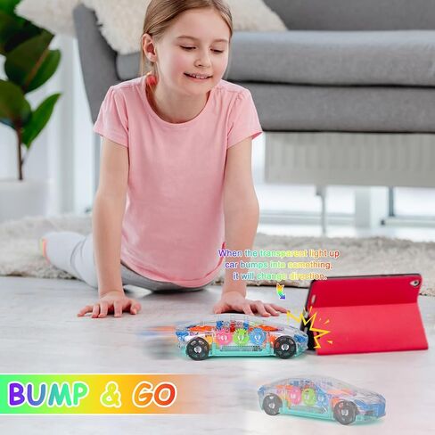 Sensory Toys for Kids with Autism, Light Up Transparent Car Toy, Ages 3-8 in Kuwait