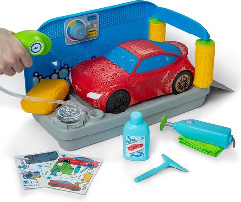 Melissa & Doug Spray & Shine Car Wash Color-Changing Water Toy Play Set Boys and Girls 3+ in Kuwait