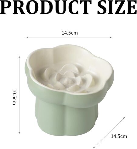 Ceramic Elevated Slow Feeder Cat Bowl, Whisker Friendly Dish 5.7" in Kuwait