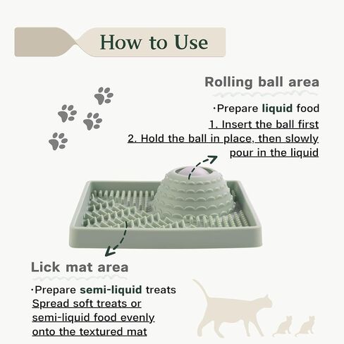 PEDAY Nonslip Silicone Cat Lick Mat Slow Feeder with Rolling Ball in Kuwait