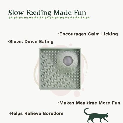 PEDAY Nonslip Silicone Cat Lick Mat Slow Feeder with Rolling Ball in Kuwait
