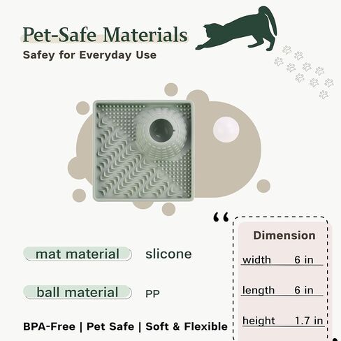 PEDAY Nonslip Silicone Cat Lick Mat Slow Feeder with Rolling Ball in Kuwait