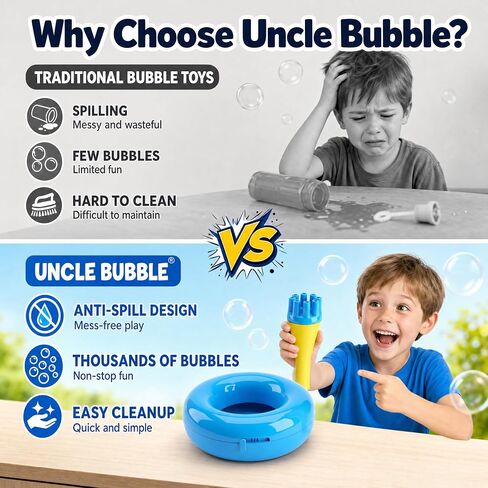 Uncle Bubble No-Spill Confetti Bubbler Set for Toddlers in Saudi Arabia