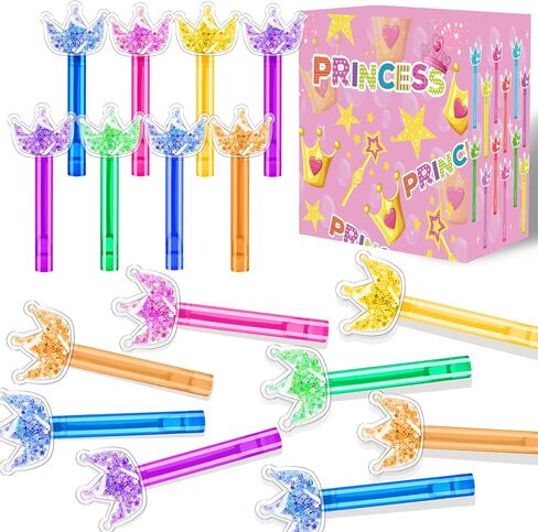24PCS Glitter Crown Bubble Wands Toys for Kids, Princess Birthday Party Favors Supplies Decorations, Classroom Prizes, Pinata Fillers, Goodie Bag Stuffers Gifts in Kuwait