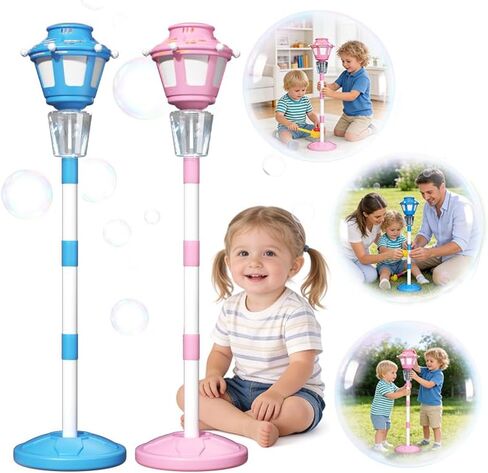 2 Pack Street Lamp Bubble Machine with Light, Rechargeable Outdoor Summer Bubbles Toys for Kids & Adults, Bubble Blower and Wand Toy, Birthday Christmas Party Gifts for Toddlers Teens in Kuwait