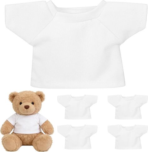 5 Pcs White T-Shirts for 5-7 Inch Stuffed Animals in Kuwait