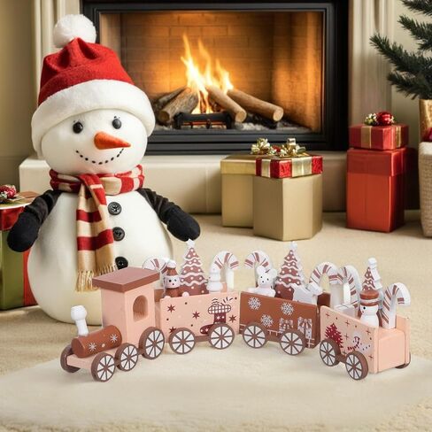 Christmas Mini Wooden Train Tabletop Figurine for Collectors Holiday in Kuwait