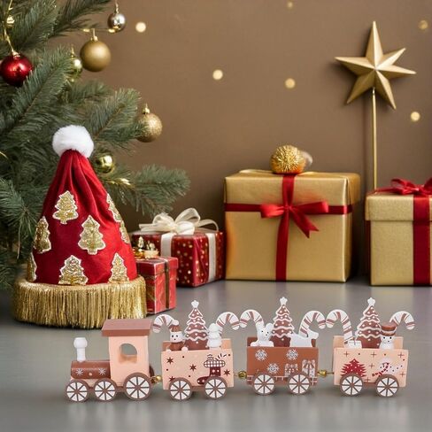 Christmas Mini Wooden Train Tabletop Figurine for Collectors Holiday in Kuwait