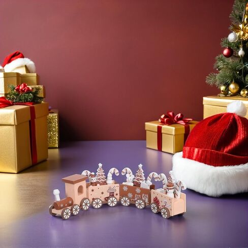 Christmas Mini Wooden Train Tabletop Figurine for Collectors Holiday in Kuwait