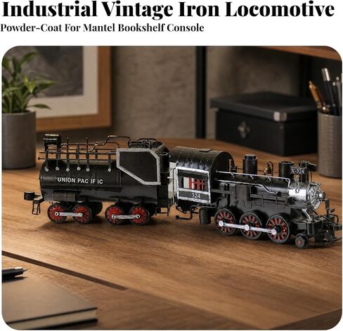 Train Model Industrial Retro European-Style Display Model Detailed for Railway Enthusiasts, Entryway in Saudi Arabia