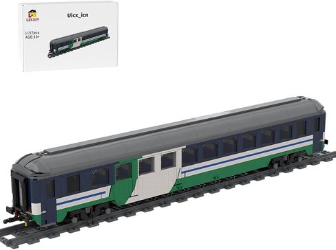 1157PCS Building Block Sleeper Train MOC XMPR Night Livery Railway Model in Kuwait