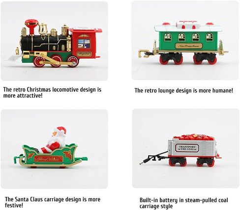 Santa Christmas Toy Train Set, Electric Train with Lights & Sounds in Kuwait