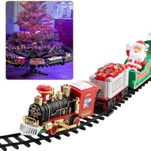 Santa Christmas Toy Train Set, Electric Train with Lights & Sounds in Kuwait