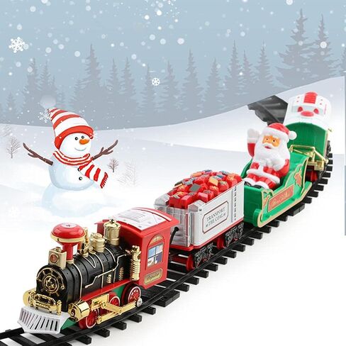 Santa Christmas Toy Train Set, Electric Train with Lights & Sounds in Kuwait