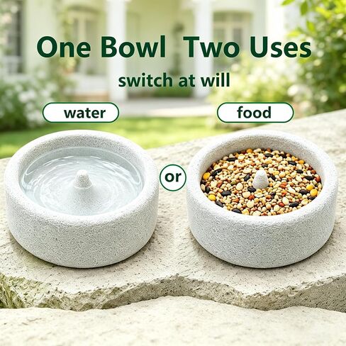 Bird Cage Pumice Stone Feeder Bowl Anti-Spill Suction Cup Water Dish Beak Claw Trimming Station for Parakeet Cockatiel Conure Lovebird Canary Small Parrot in Kuwait