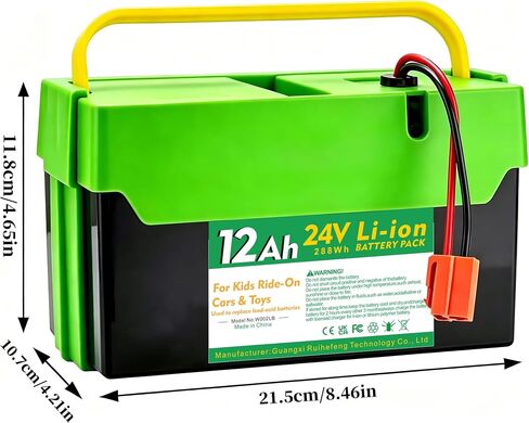 24V 12Ah Li-ion Battery for Best Car Ride on Cars Thunder UTV for 24V Kids Ride-on Cars&Toys Longer Lasting and Lighter Than Lead-Acid, Replacement Battery with 1A Charger in Kuwait