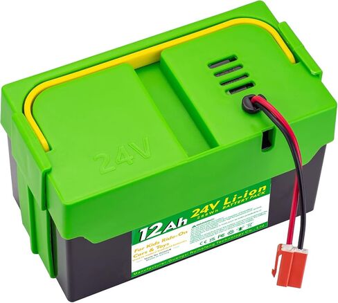 24V 12Ah Li-ion Battery for Best Car Ride on Cars Thunder UTV for 24V Kids Ride-on Cars&Toys Longer Lasting and Lighter Than Lead-Acid, Replacement Battery with 1A Charger in Kuwait