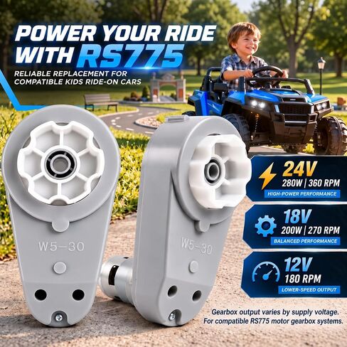 24V RS775 High-Speed Motor Gearbox for Power Wheels Motor Upgrade, 2-Pack in Kuwait
