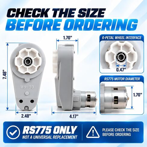24V RS775 High-Speed Motor Gearbox for Power Wheels Motor Upgrade, 2-Pack in Kuwait