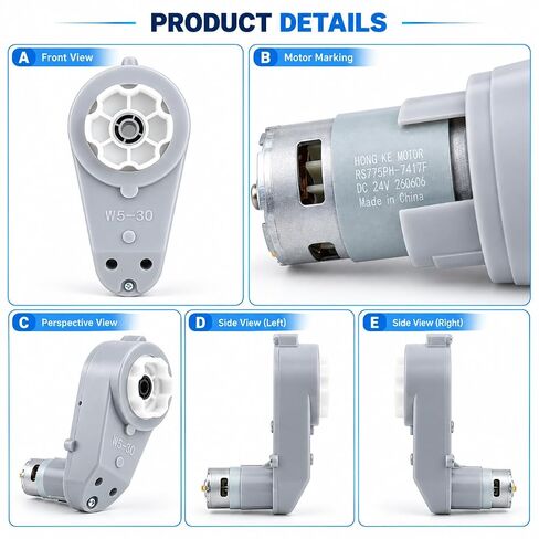 24V RS775 High-Speed Motor Gearbox for Power Wheels Motor Upgrade, 2-Pack in Kuwait